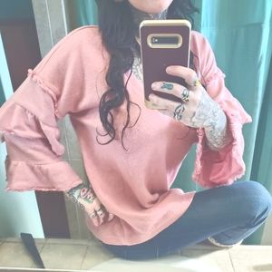 Darling Miss Me light pink Blouse Sz L